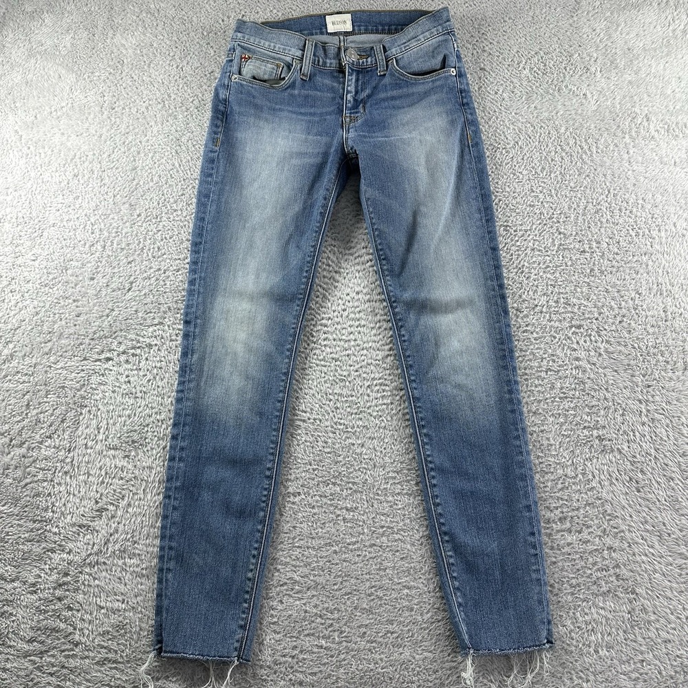 Hudson Jeans Womens 25 Straight Leg Cotton Blend Stretch Fade Raw Hem‎